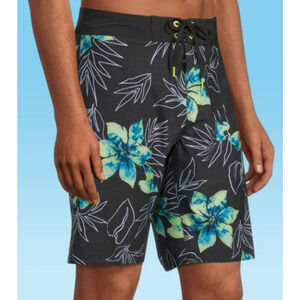 Ron Jon Surf Shop Men's Black/Floral Swim Board Shorts Size 38 NEW